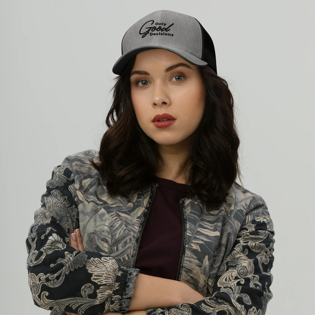 "Only Good Decisions" Medium Print Trucker Cap - Only Good Decisions