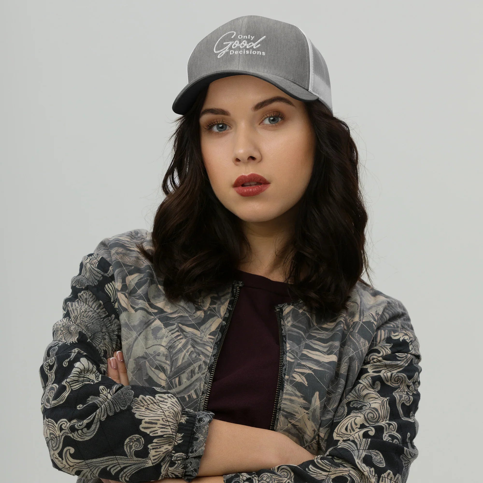 "Only Good Decisions" Medium Print Trucker Cap - Only Good Decisions