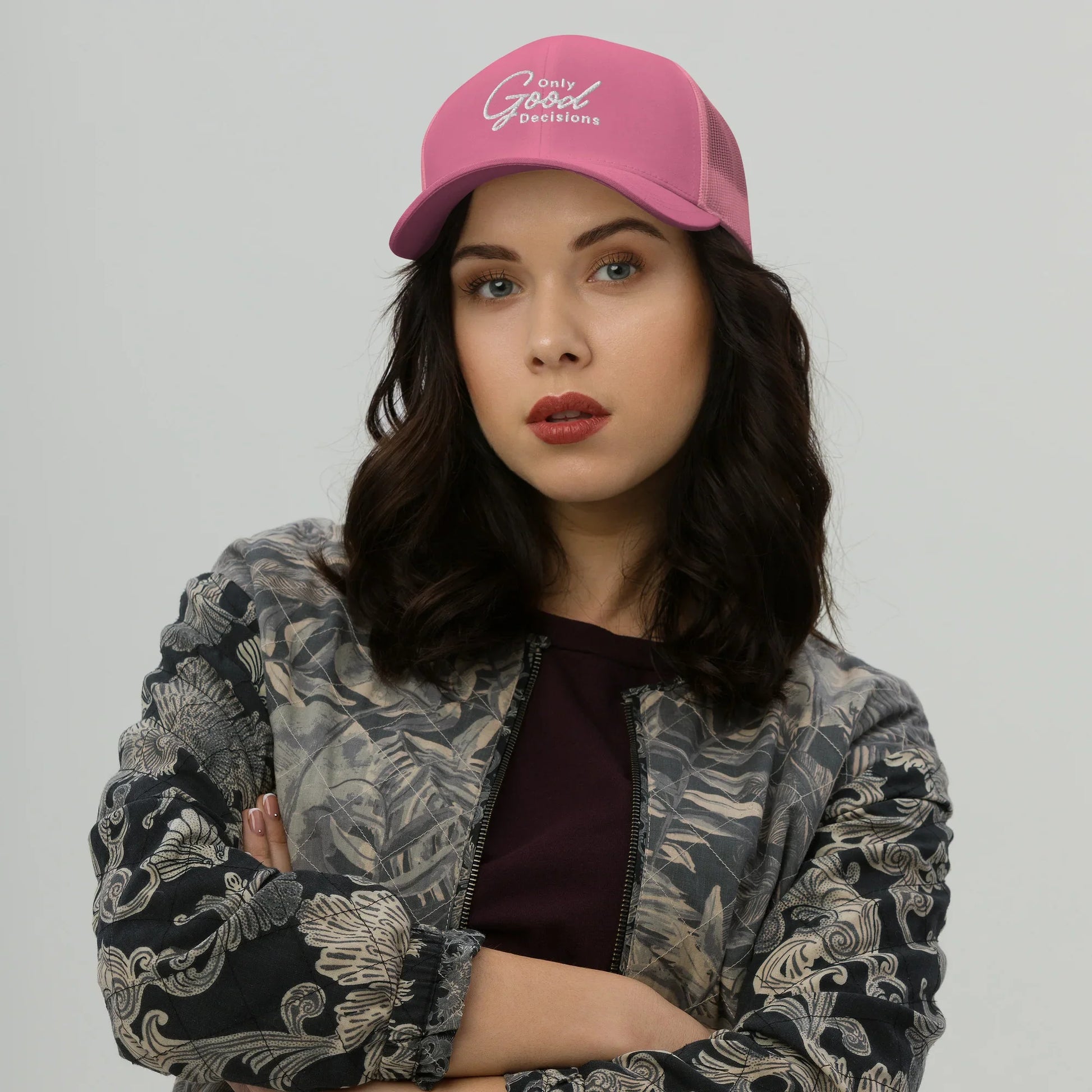 "Only Good Decisions" Medium Print Trucker Cap - Only Good Decisions