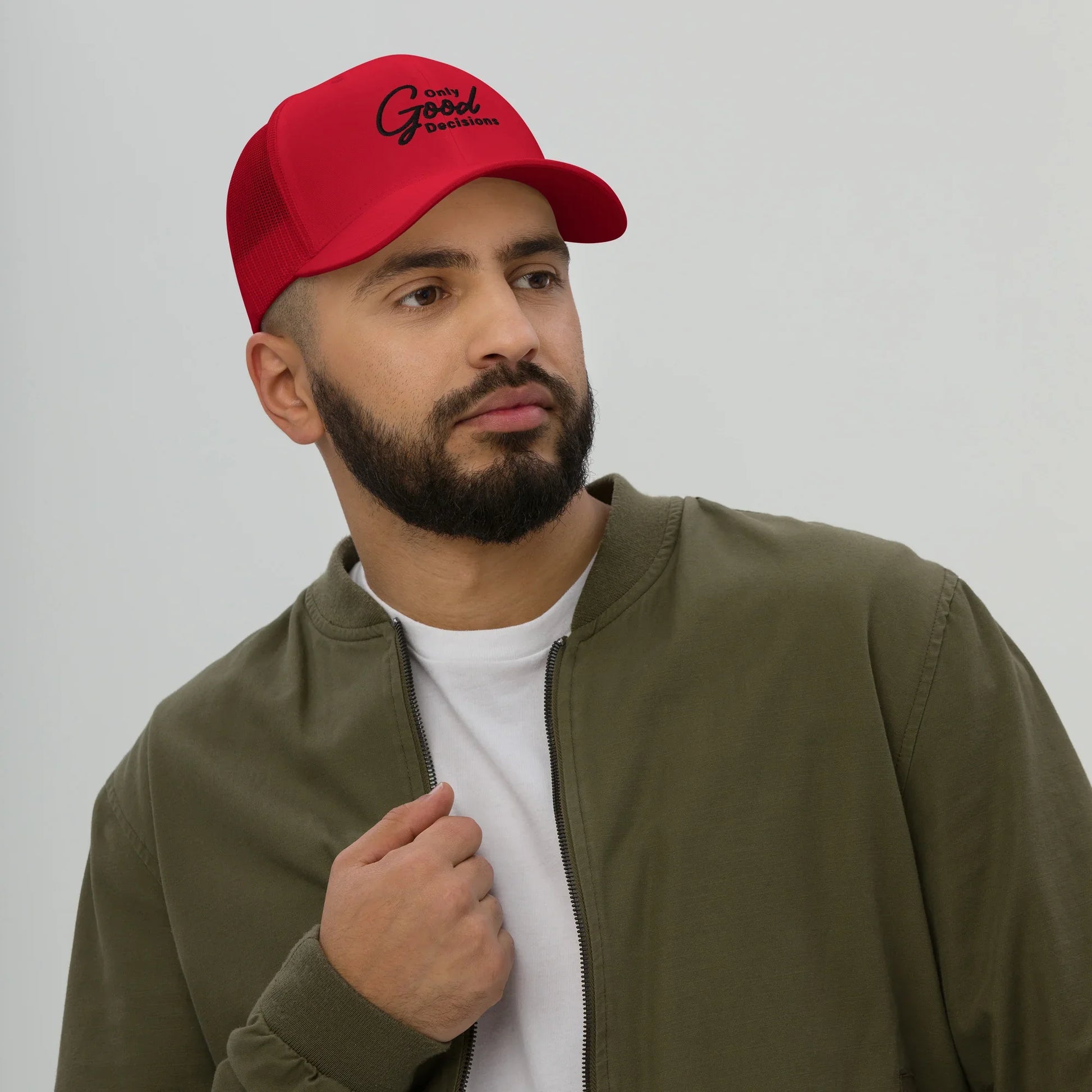 "Only Good Decisions" Medium Print Trucker Cap - Only Good Decisions