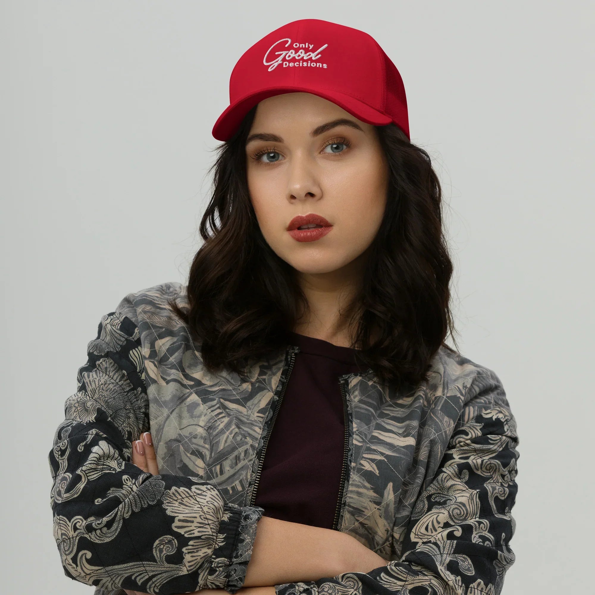 "Only Good Decisions" Medium Print Trucker Cap - Only Good Decisions