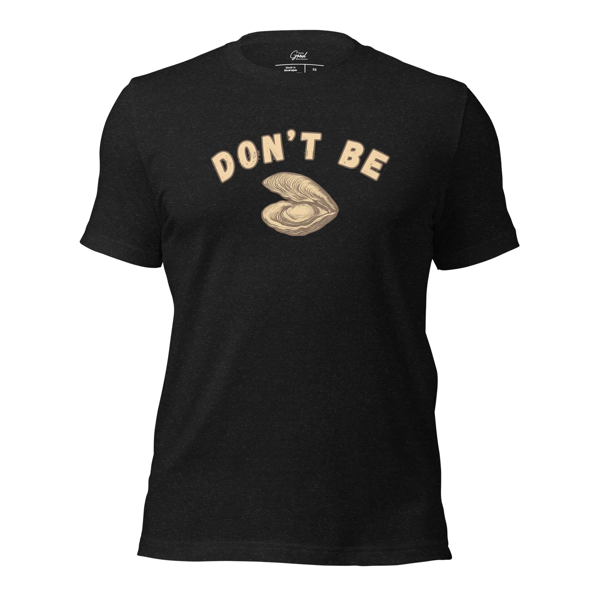 Black Heather After A While Crocodile classic idiom t-shirt featuring the text "AFTER A WHILE" in green above an illustration of a crocodile.