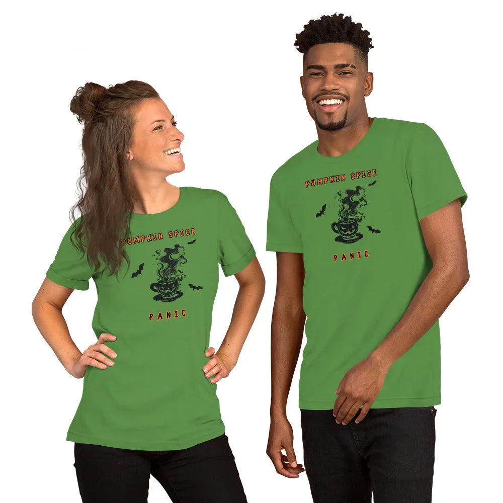 "Pumpkin Spice Panic" Unisex T-Shirt - Only Good Decisions